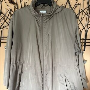STYLUS Taupe Rain Jacket size 1X VGUC